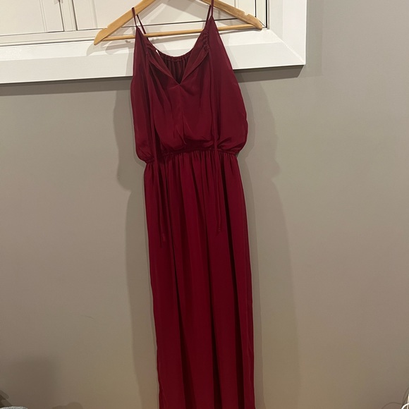 LONG MAROON MAXI DRESS - Picture 4 of 4
